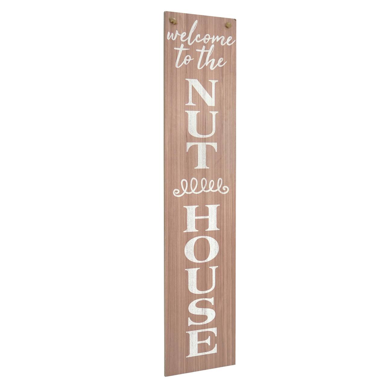 American Art Décor™ 47.25" Happy Place Nut House Double-Sided Hanging & Leaning Wall Sign